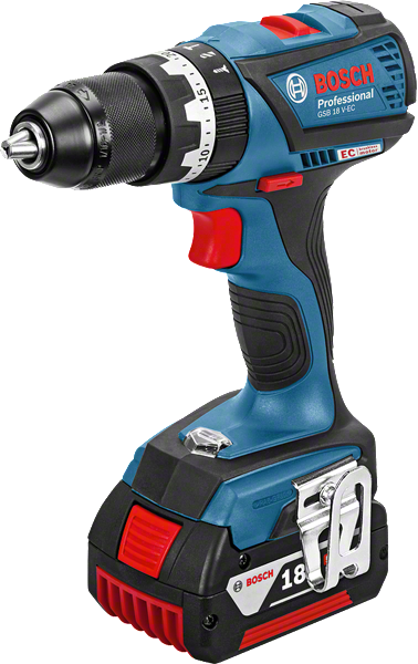 מקדחה אלחוטית Bosch GSB 18 V-EC עם סוללה 5.0Ah.