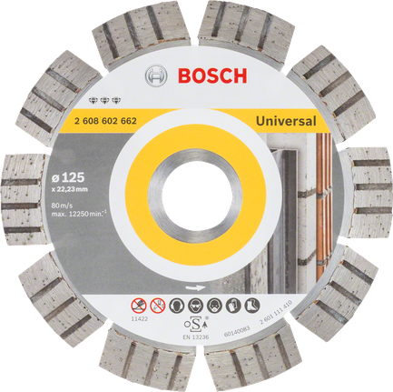 דיסק חיתוך יהלום Bosch Best for Universal and Metal בגודל 125 מ"מ.