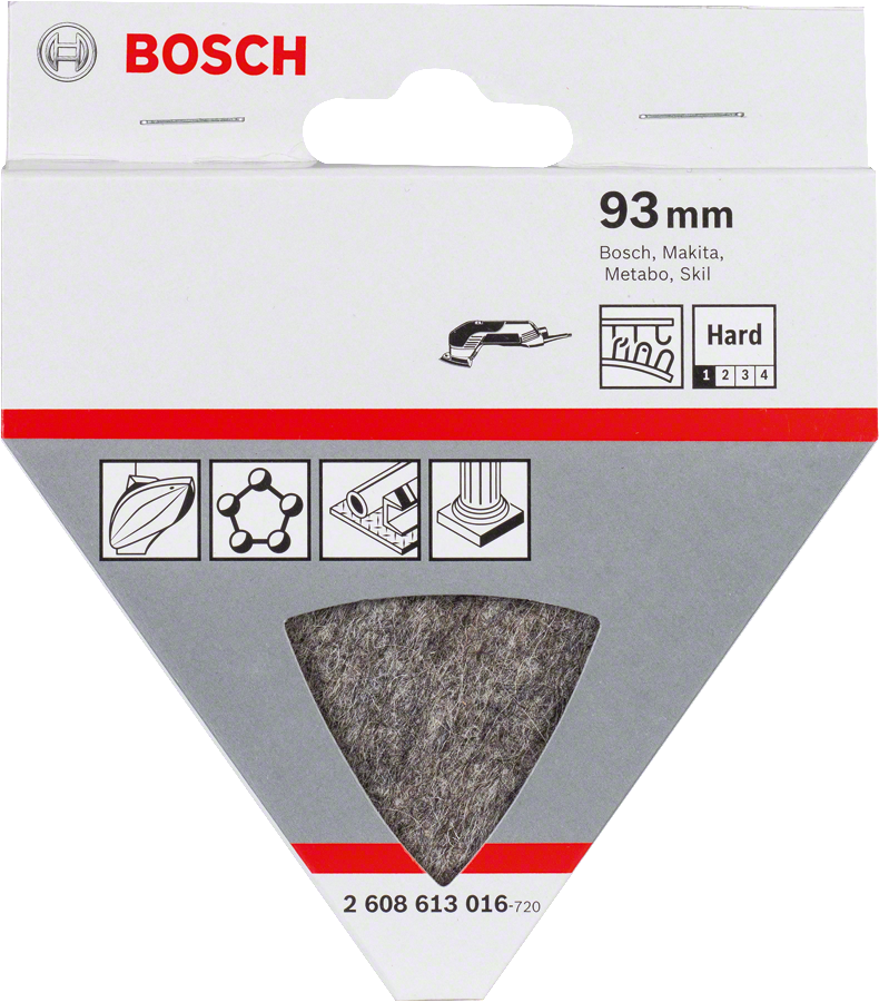 רפידת ליטוש רכה של Bosch 93 מ"מ לכלי עבודה מרובי כלים.