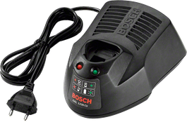 מטען סוללות Bosch GAL 1230 CV עם נוריות מצב.