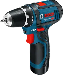 מקדחה אלחוטית Bosch GSR 12V-15 עם אחיזה ארגונומית.