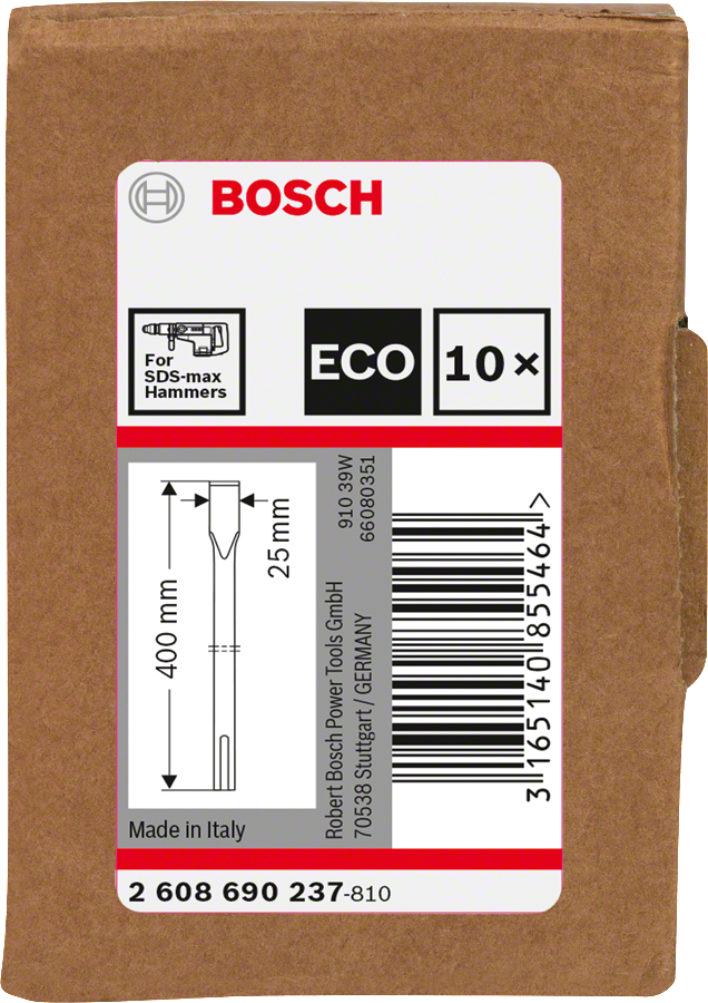 אזמל פטיש Bosch ECO SDS-max 400 מ"מ, חבילה של 10.