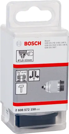 צ'אק ללא מפתח של Bosch 1.5-13 מ"מ מצופה כרום מט.