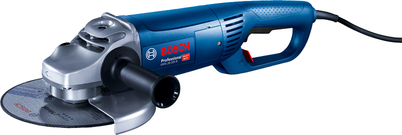 משחזת זווית Bosch GWS 26-230 B עם ידית ארגונומית.