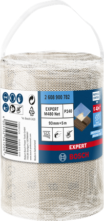 גליל רשת שיוף Bosch EXPERT M480 93 מ"מ × 5 מטר P240.