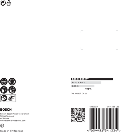 נייר זכוכית Bosch EXPERT C470 115 מ"מ 8 חורים חבילה של 5.