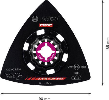 פלטת שיוף Bosch EXPERT AVZ 90 RT10 קרביד 100 גריט.