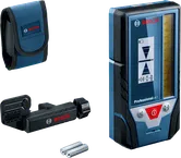 מקלט לייזר Bosch LR 7 עם מהדק ונרתיק נשיאה.