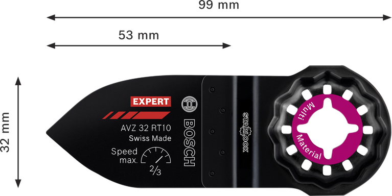 פלטת אצבע לליטוש קרביד Bosch EXPERT AVZ 32 RT10 32x53 מ"מ.