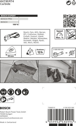 משטח שיוף Bosch EXPERT AVZ 90 RT4 90 מ"מ.