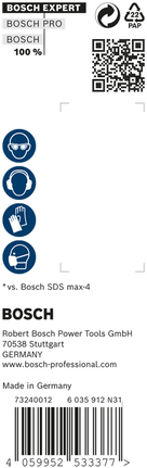מקדח פטיש Bosch EXPERT SDS max-8X 18 x 200 x 340 מ"מ 5 חלקים.