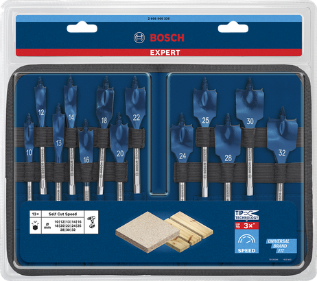 סט מקדחי ספייד Bosch Expert Self Cut Speed 13 חלקים.