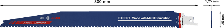 להב מסור להריסת עץ עם מתכת Bosch EXPERT 300 מ"מ.