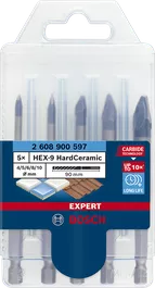 ערכות מקדחים EXPERT HEX-9 HardCeramic