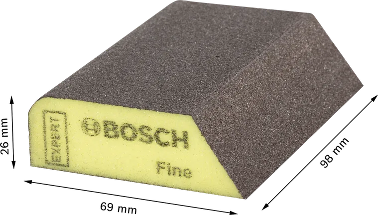 בלוק שיוף עדין Bosch EXPERT S470 צהוב 69x97x26 מ"מ.