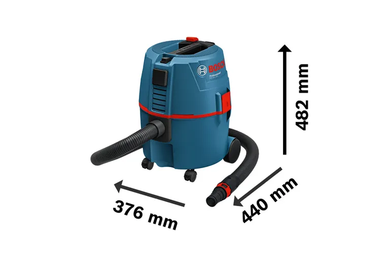 שואב אבק חשמלי Bosch GAS 20 L SFC עם צינור.