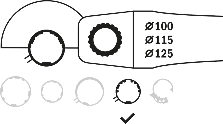 ברגים למגן משולב של Bosch עבור משחזות זוויתיות 100, 115, 125 מ"מ.