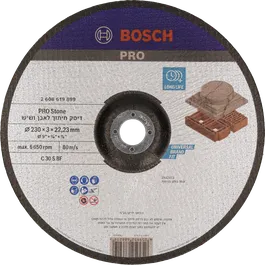 דיסק חיתוך אבן Bosch PRO 230 מ"מ לחיים ארוכים.