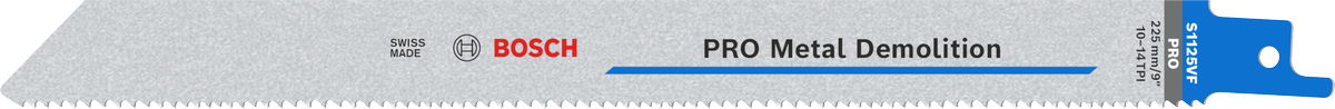 להב Bosch PRO להריסת מתכת S1125VF עם שיניים שונות.