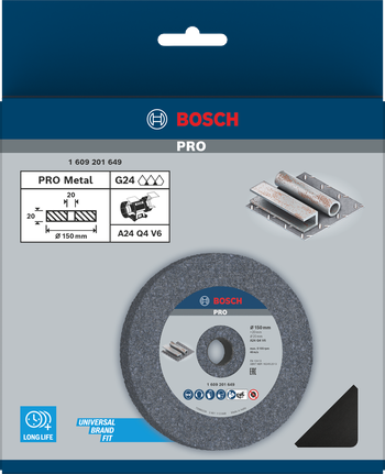 גלגלת השחזה Bosch PRO למתכת 150×20×20 מ"מ G24.