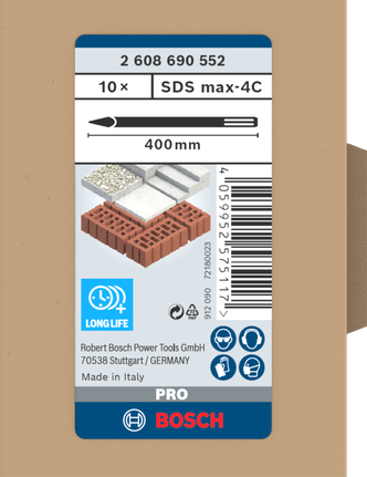 סט אזמלים Bosch SDS max-4C 400 מ"מ.