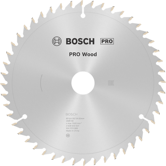 להב מסור עגול Bosch PRO Wood 216 מ"מ T48.