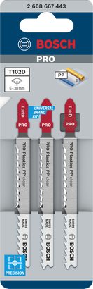 להבי Bosch PRO Plastics PP clean T102D 100 מ"מ חבילה של 3.