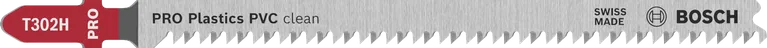 להב פאזל נקי של Bosch PRO Plastics PVC עם שיניים מושחזות.