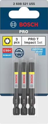 ביטים אימפקט Bosch PRO T T25 T30 T40 55 מ"מ 3 יחידות.