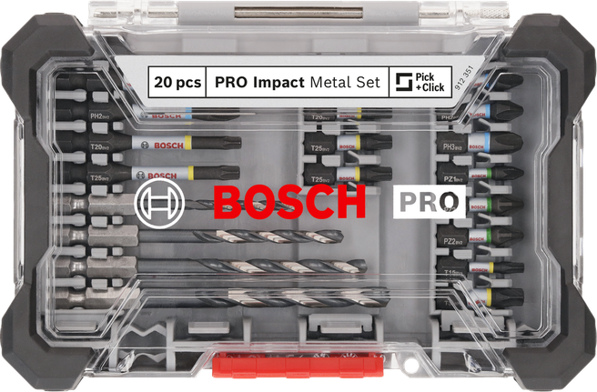 סט מקדחות Bosch PRO Impact Metal 20 חלקים.