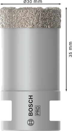 חותך ליבות יבש קרמי Bosch PRO קוטר 30 מ"מ.