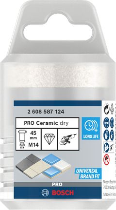 חותך ליבות יבש קרמי Bosch PRO 45 מ"מ M14.