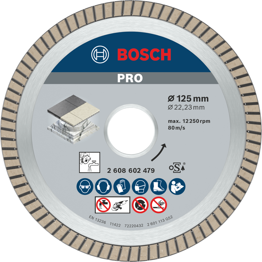 דיסק יהלום קרמי Bosch PRO 125 מ"מ לחיתוך אריחים.