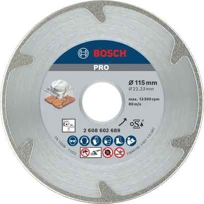 דיסק יהלום Bosch PRO לשיש 115 מ"מ לחיתוך מדויק.