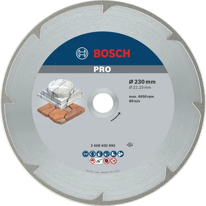 דיסק יהלום Bosch PRO לשיש 230 מ"מ לחיתוך אבן.