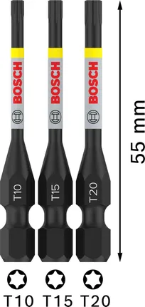 סט ביטים אימפקט Bosch PRO T T10 T15 T20 55 מ"מ.