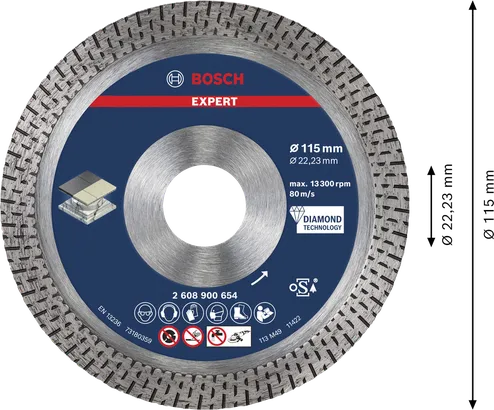 דיסק חיתוך יהלום Bosch EXPERT HardCeramic 115 מ"מ.