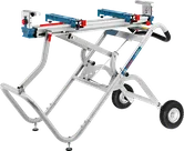 מעמד למסור Bosch GTA 2500 W עם שולחן עבודה נפתח.