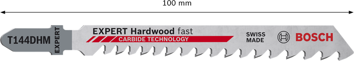 להב פאזל Bosch EXPERT Hardwood Fast T144DHM לחיתוך עץ מהיר.