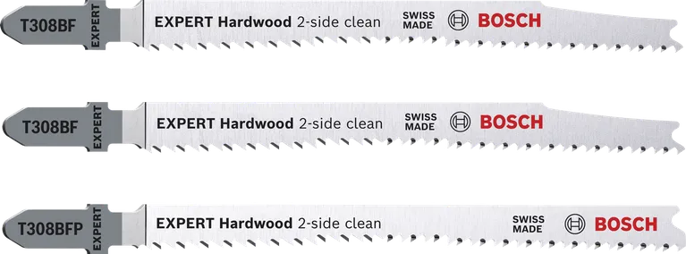 סט להבי פאזל נקיים דו-צדדיים של Bosch EXPERT Hardwood, 3 חלקים.