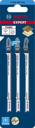 להבי פאזל Bosch EXPERT Wood לניקוי דו-צדדי T308BO, חבילה של 3.