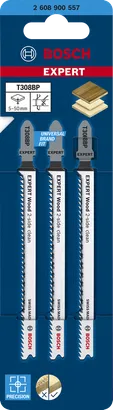 להבי פאזל Bosch EXPERT Wood לניקוי דו-צדדי T308BP, חבילה של 3.