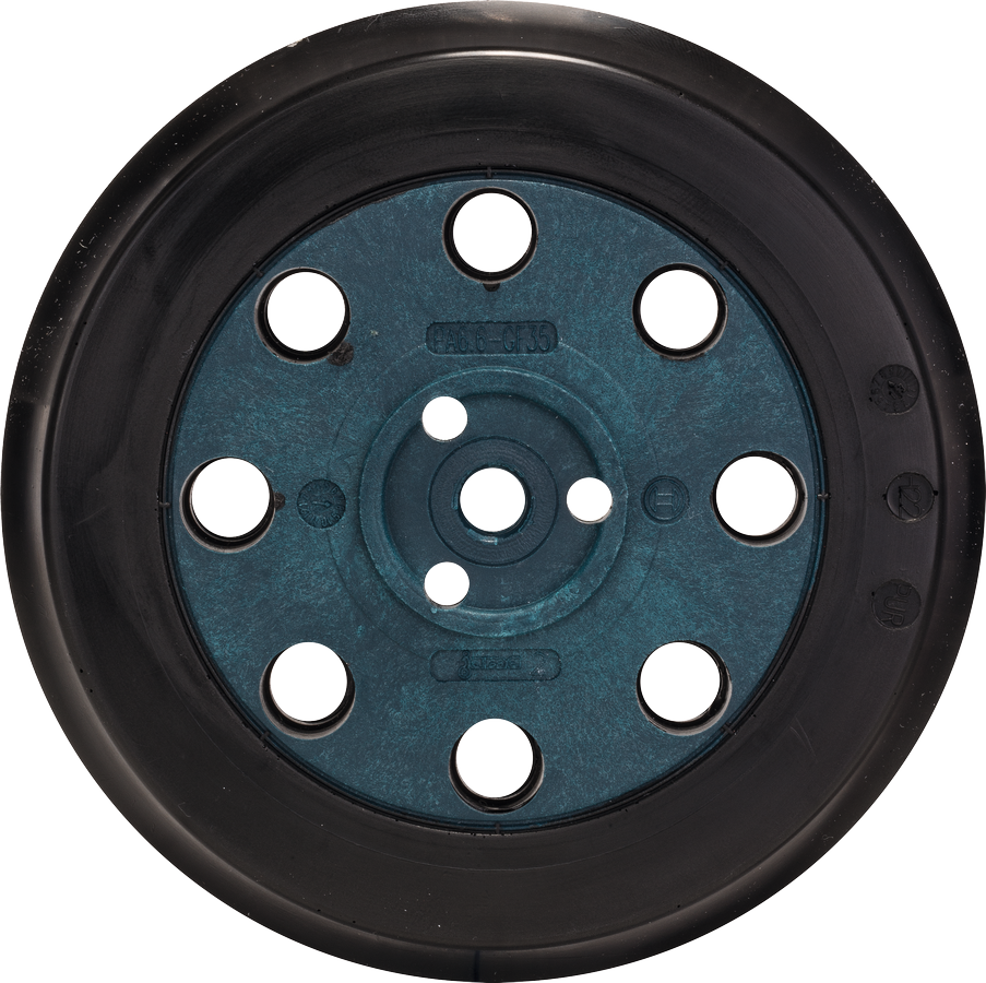 רפידת שיוף קשה של Bosch 125 מ"מ עם 8 חורים.
