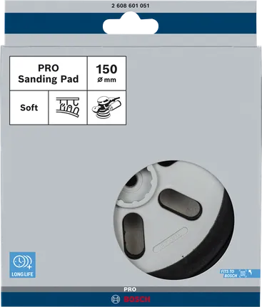 רפידת שיוף Bosch PRO רכה 150 מ"מ למשייפות מסלוליות.
