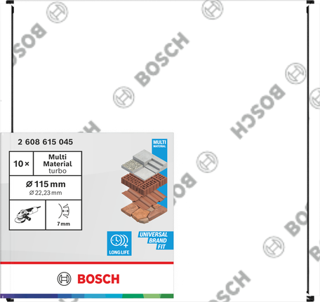 סט דיסק חיתוך יהלום Bosch Multi Material Turbo 115 מ"מ.