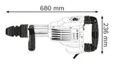 Bosch GSH 11 VC Demolition Hammer with SDS max dimensions drawing