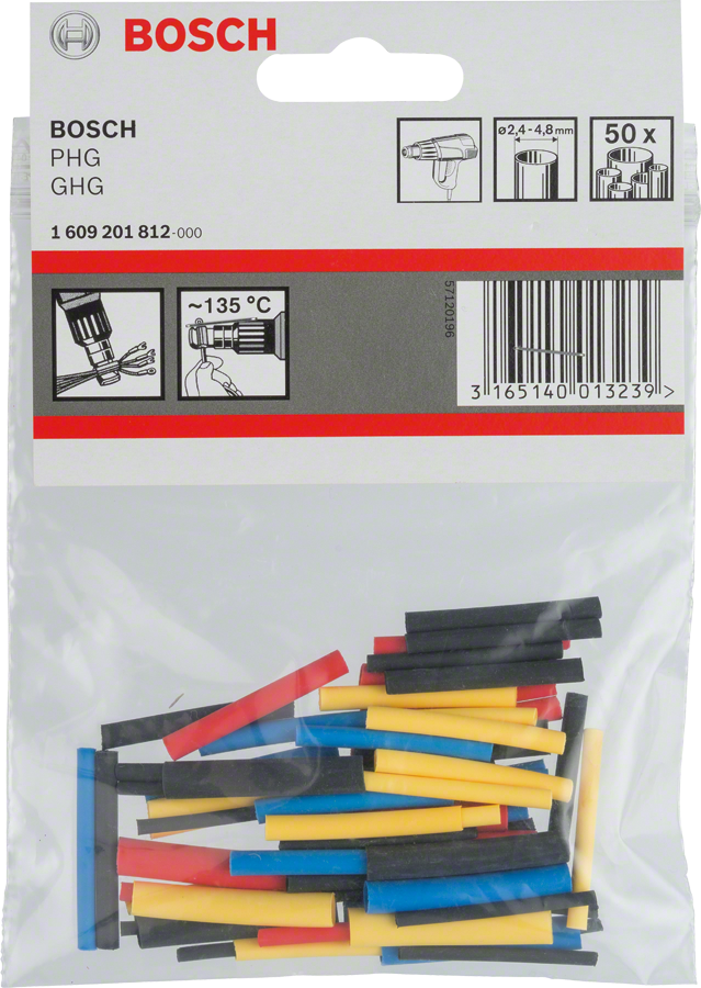 Bosch heat shrink tubing set for cable insulation.