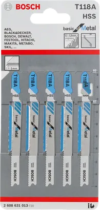 Bosch jigsaw blades T118A 3/8″ metal.