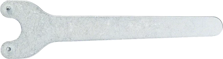 Bosch two-hole spanner straight for accessory changes.