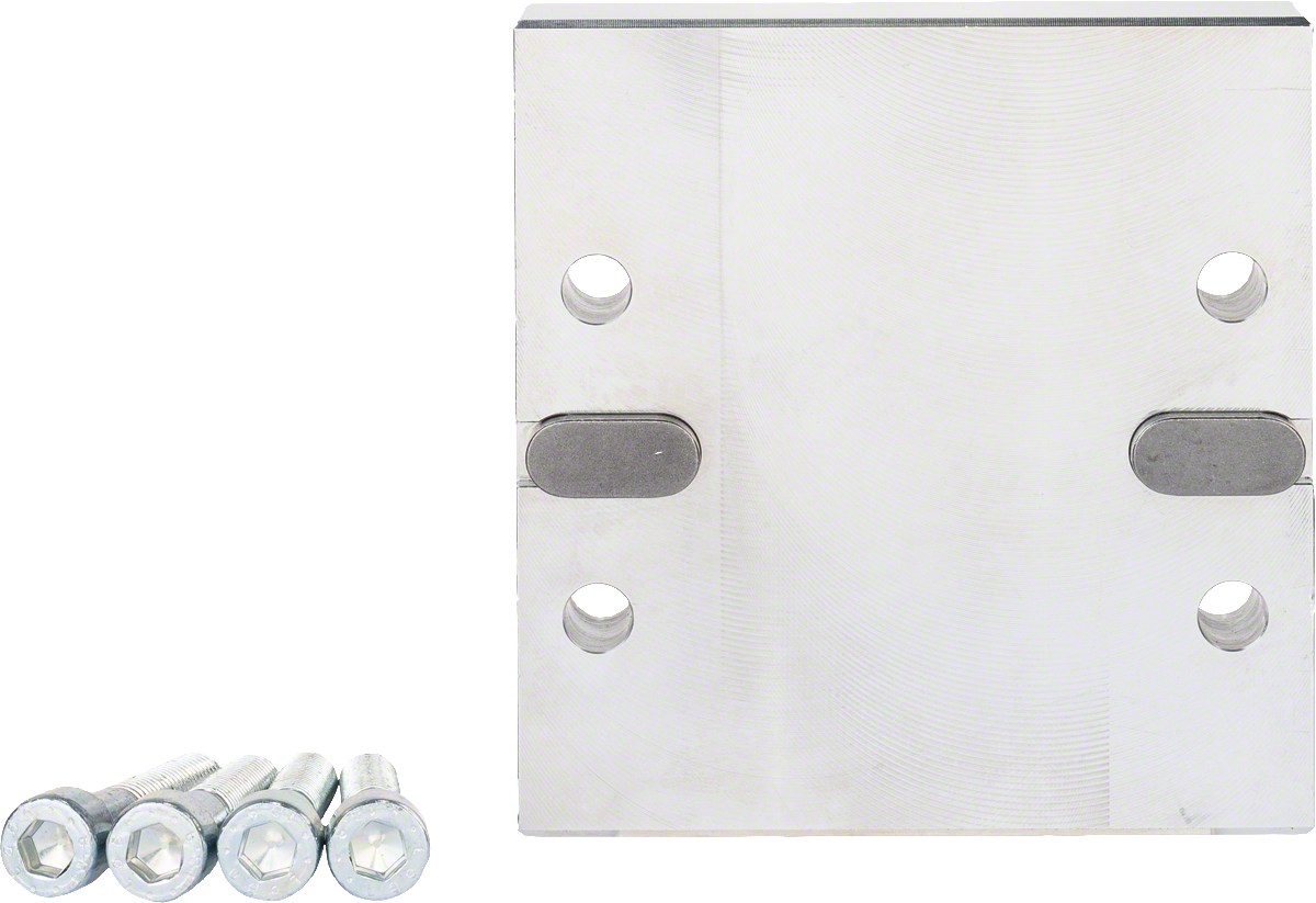 Bosch reversible planer blade with four mounting screws.